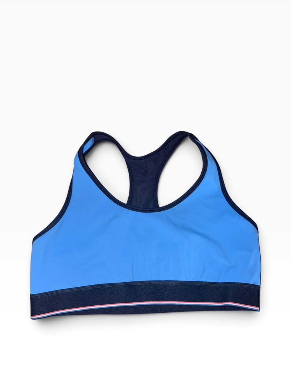 Fourlaps Sports Bra Women’s Large Blue Navy Racerback Mesh Workout